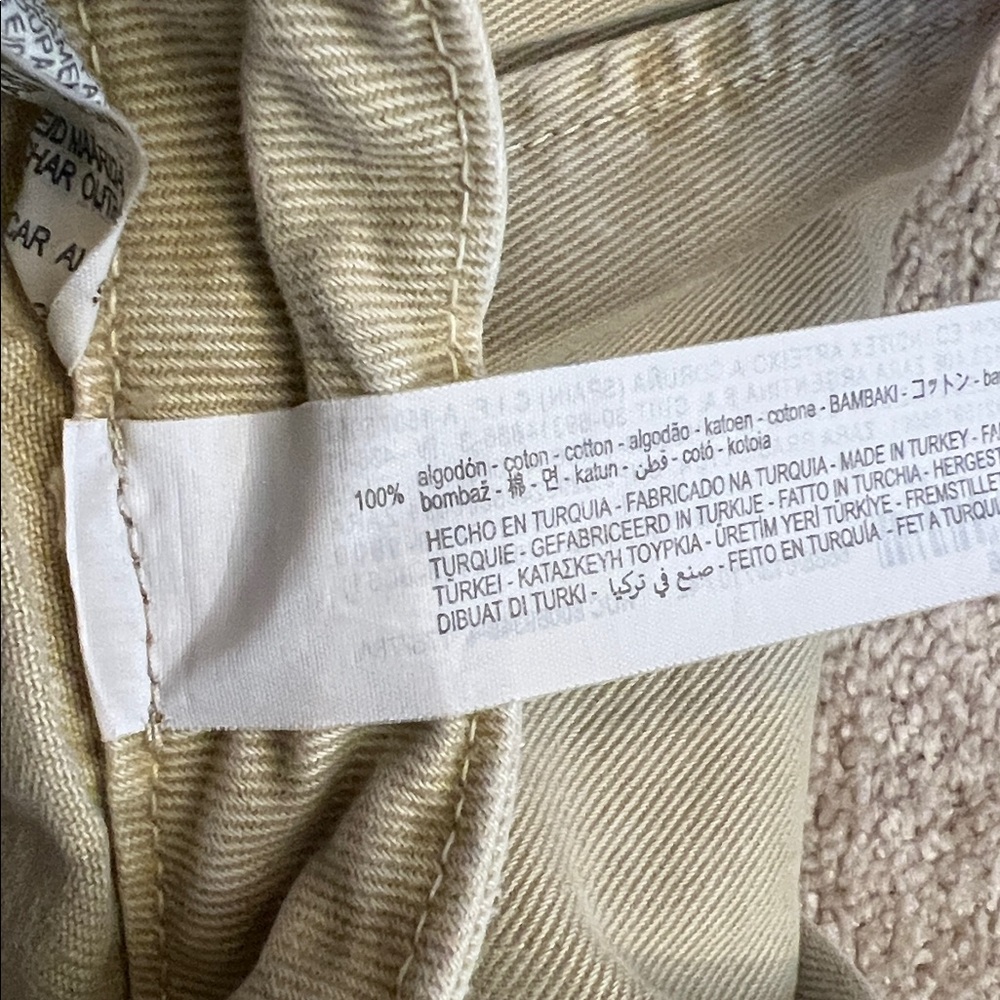 Zara Light Tan Wide Leg Denim Trousers Size 10 - Picture 14 of 14
